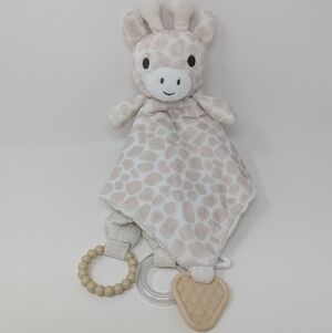 Dream Gro Giraffe Plush Lovey with Teether Baby Security Blanket